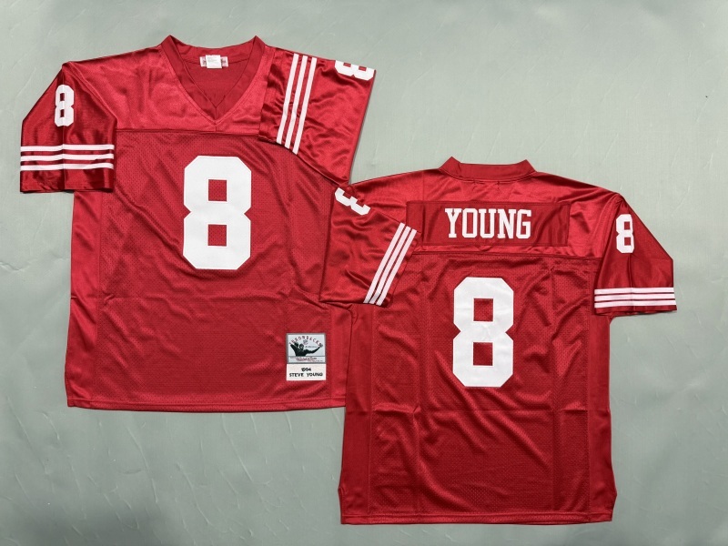 Men 2025 San Francisco 49ers #8 Young red Throwback Limited NFL Jersey style 001->san francisco 49ers->NFL Jersey